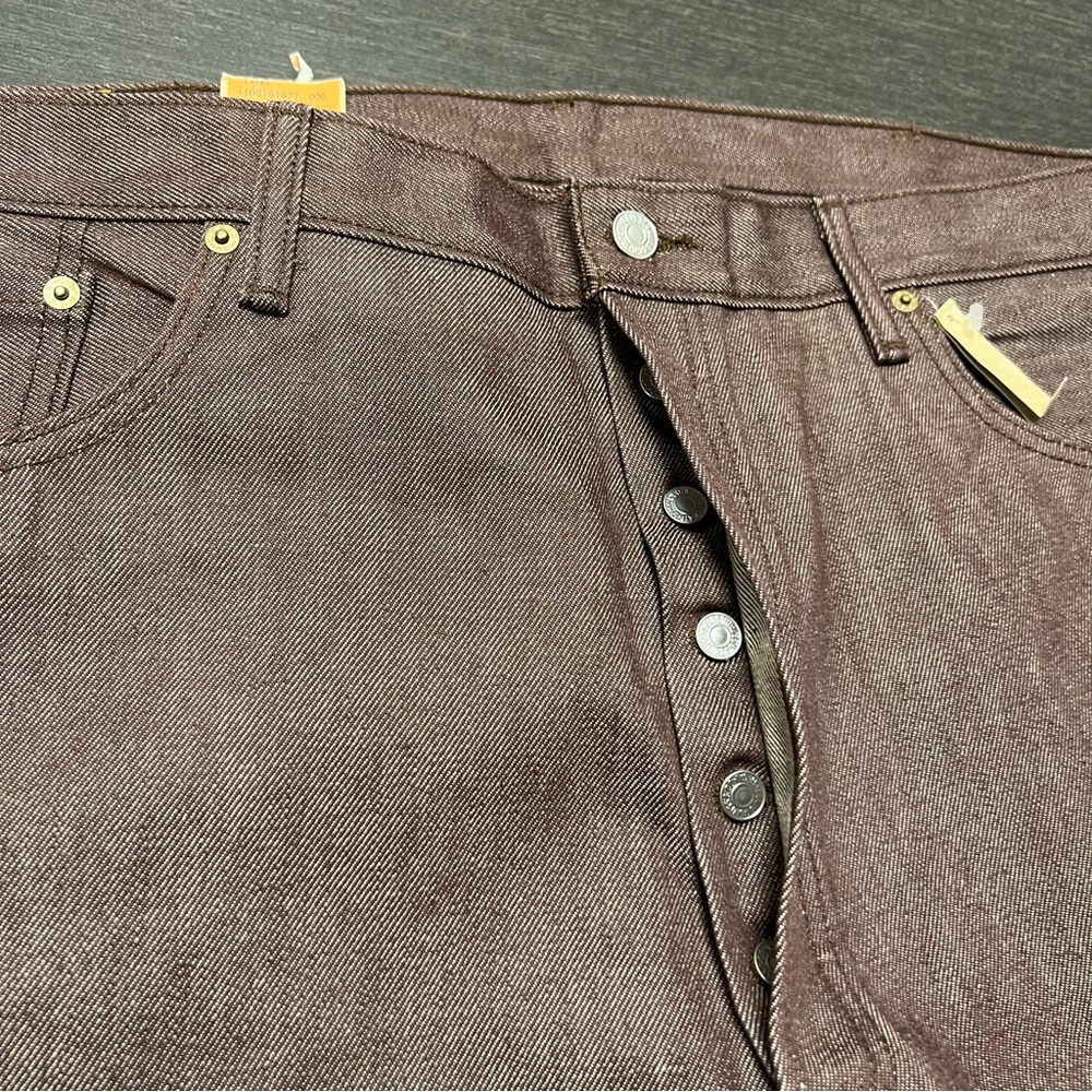 Levi’s Men’s Straight Leg 501 XX Brown Rigid Denim 100% Cotton Jeans Size: 42x32 - Picture 10 of 14